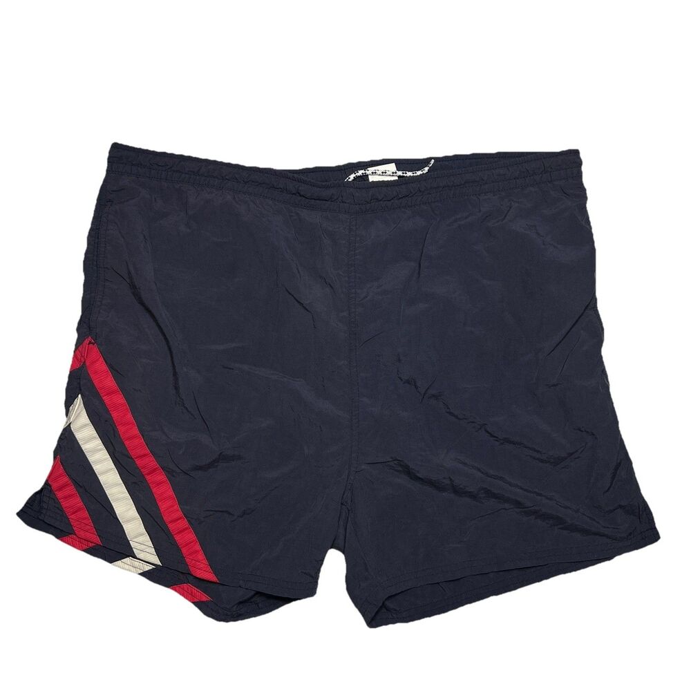 Newport Blue Vintage Swim Trunks Mens XL Teal Geometric Nylon 90s Retro Shorts